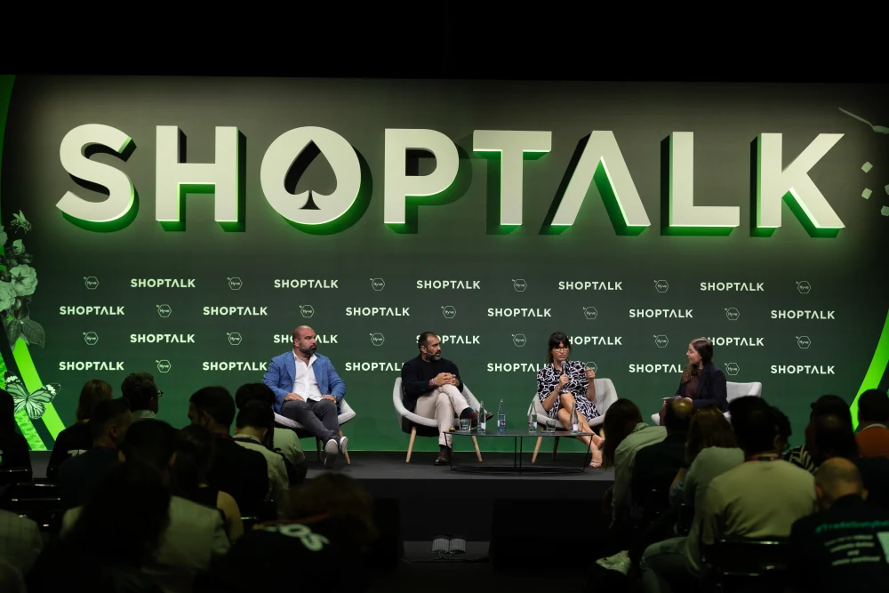 Karolina Kozłowska, Director Product at ZEOS, in a panel discussion at Shoptalk.